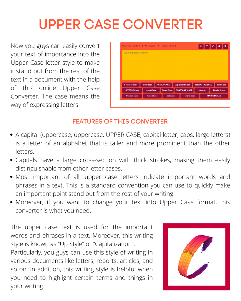 Upper Case Converter - Features